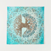 生命の木-イグドラシル-優しい青 タペストリー (正面(横))