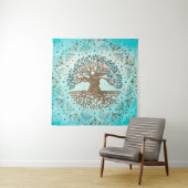生命の木-イグドラシル-優しい青 タペストリー (インサイチュ)