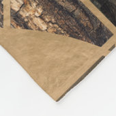 生命の木-イグドラシル-木の皮と金ゴールド フリースブランケット (角)