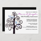 『生命の木』ウェディングアニバーサリー パーティー招待状 招待状 (正面/裏面)