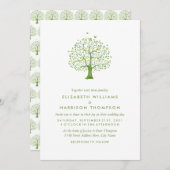 生命の木、エレガントなウェディング 招待状 (正面/裏面)