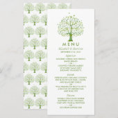 生命の木、エレガントな結婚式メニュー メニュー (正面/裏面)