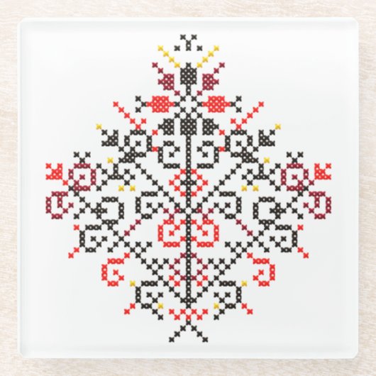 生命の木 ガラスコースター (正面)