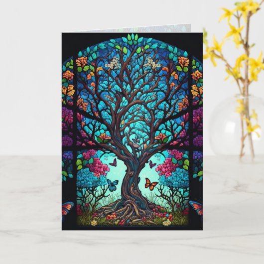 生命の木 グラフィックアーツ カード (黄色い花)