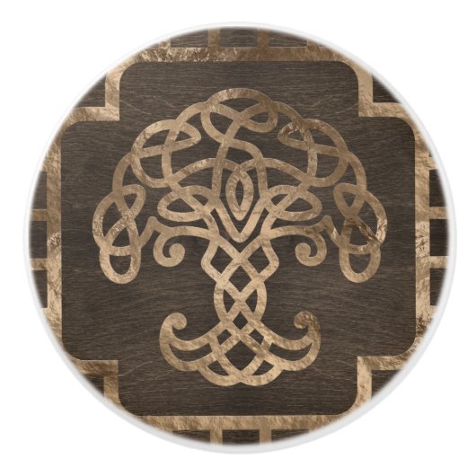 生命の木-ケルトのイグドラシル セラミックノブ (正面)