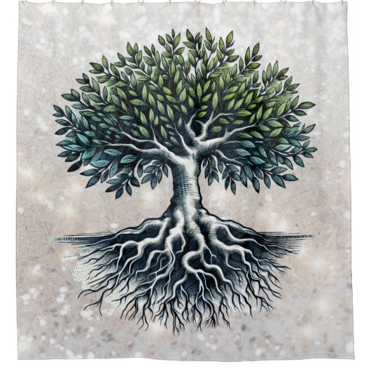 生命の木 シャワーカーテン (正面)