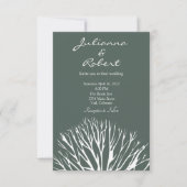 生命の木 シンプルグリーンアース 結婚式招待状 招待状 (正面)