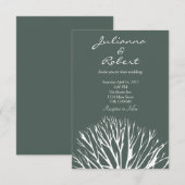 生命の木 シンプルグリーンアース 結婚式招待状 招待状 (正面/裏面)