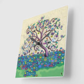 生命の木 スクエア壁時計 (傾斜)