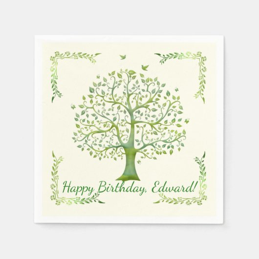 生命の木 スタンダードカクテルナプキン (正面)