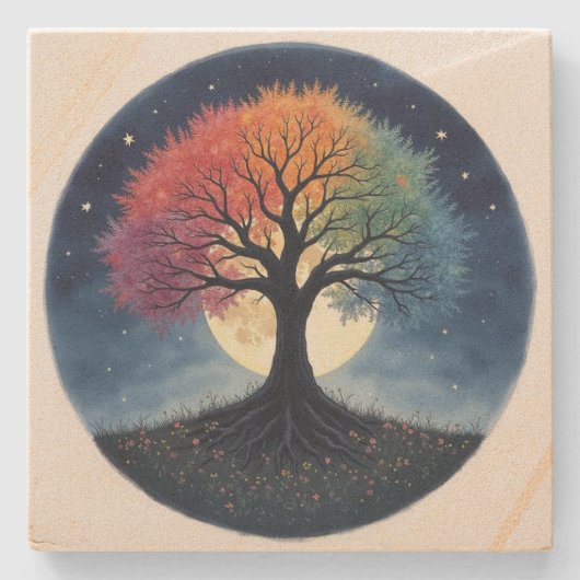生命の木 ストーンコースター (正面)