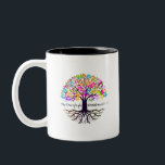 生命の木 ツートーンマグカップ<br><div class="desc">ヨハネの黙示録22:1-5 – そして彼は私澄んに、結晶として、神の王座から生きる水の川と、その通りの真ん中にあるラムの川を示した。 2.川の両側には生命の木があり、その木は月ごとに12種類の果実を結び、その実を結び葉、木のは国々の癒しのためのものだった。3もはや呪いはない。神と小羊の王座がその中にあり、その絆のしもべが彼に仕える。4彼らは彼の顔を見て、その名は彼らの頭に上る。5そして、もはや夜はないであろう。彼らは、主なる神が彼らを照らすため、ランプの光も太陽の光も必要としない。彼らは永遠に永遠に支配する。</div>