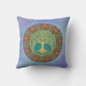 生命の木 – マンダラシームレスパターン1 クッション (裏面)