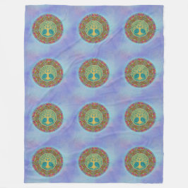 生命の木 – マンダラシームレスパターン1 フリースブランケット