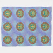 生命の木 – マンダラシームレスパターン1 フリースブランケット (正面(横))