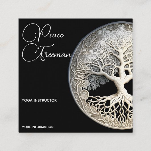 生命の木 |モダン | スクエア名刺 (正面)