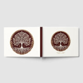 生命の木 ラスティック ダークレッド ケルト ウェディング ゲストブック (全面)