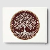 生命の木 ラスティック ダークレッド ケルト ウェディング ゲストブック (裏面)