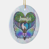 生命の木，天使の翼，虹，モノグラムのセラム セラミックオーナメント (右)