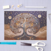 生命の木、宇宙と自然の融合 薄葉紙 (クラフト)