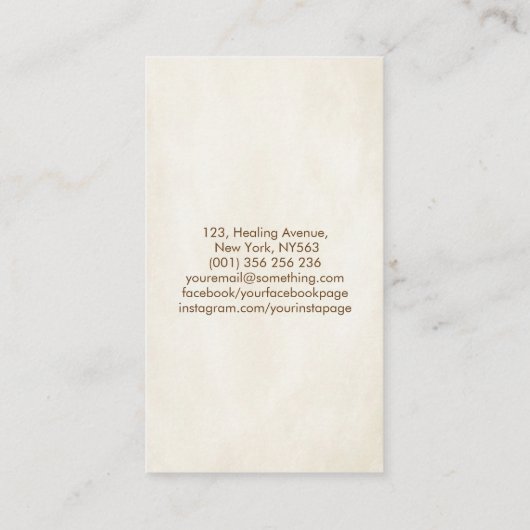 生命の木 – 月 – 金ゴールドと真珠 名刺 (裏面)