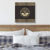 生命の木 – 木材のYggdrasilとルーン キャンバスプリント (インサイチュ (寝室))