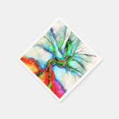 生命の木 – 水色、インクと金ゴールド スタンダードカクテルナプキン (角)