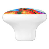 生命の木 – 水色、インクと金ゴールド セラミックノブ (側面)