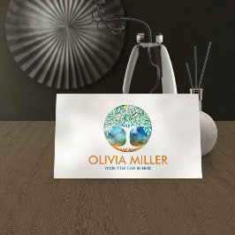 生命の木 – 水色 名刺