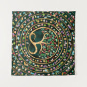 生命の木 – 無限らせん – 地カラフル形 タペストリー (正面(横))