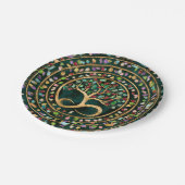 生命の木 – 無限らせん – 地カラフル形 ペーパープレート (アングル)