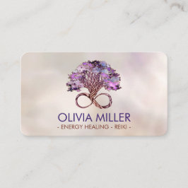 生命の木 – 無限 – アメジストと蛍石 名刺