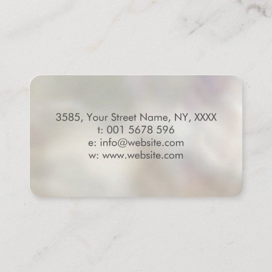 生命の木 – 無限 – アワビのシェル離れ 名刺 (裏面)