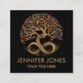 生命の木 – 無限 – 虹/チャクラ離れ スクエア名刺 (正面)