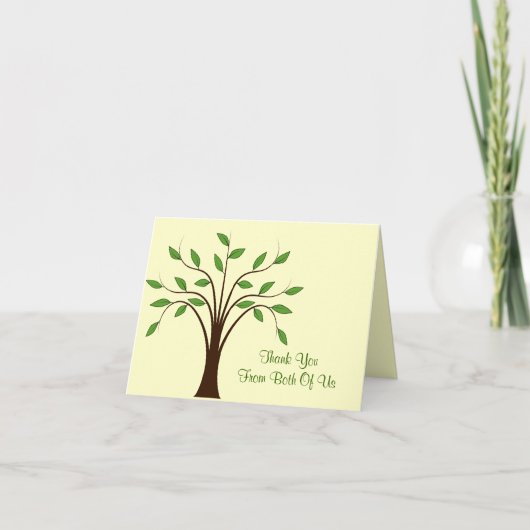 生命の木 現代の結婚 両方からの感謝 サンキューカード (正面)
