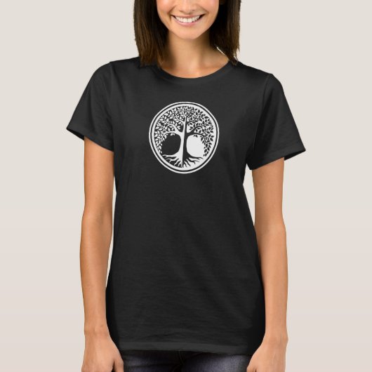 生命の木 生命の木 スピリチュアルな陰陽シンボル Tシャツ (正面)