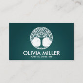 生命の木 – 白い水色 名刺 (正面)