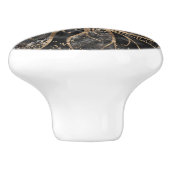 生命の木 – 真珠、金ゴールド、黒大理石 セラミックノブ (側面)