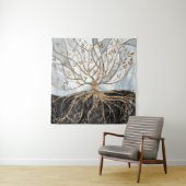 生命の木-真珠、金ゴールド、黒大理石 タペストリー (インサイチュ)