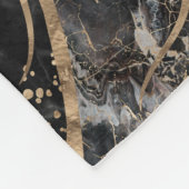 生命の木-真珠、金ゴールド、黒大理石 フリースブランケット (角)