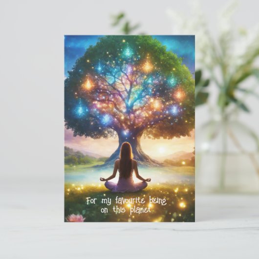 生命の木 & 瞑想のグリーティングカード 招待状 (スタンド正面)