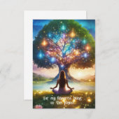 生命の木 & 瞑想のグリーティングカード 招待状 (正面/裏面)