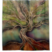 生命の木-秋影 シャワーカーテン (正面)