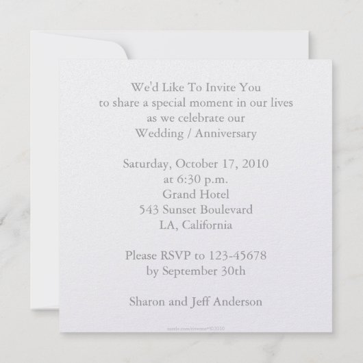 生命の木/結婚記念日招待状(詳細は後日) 招待状 (裏面)