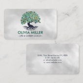 生命の木 – 緑のモザイクの円 名刺 (正面/裏面)