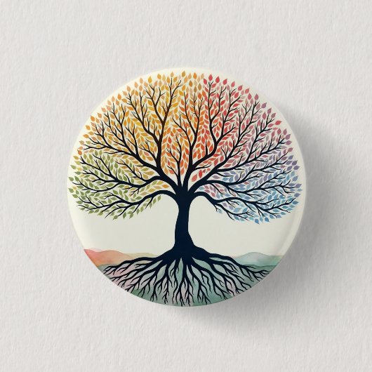 生命の木 缶バッジ (正面)