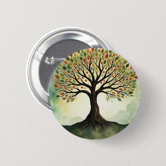 生命の木 缶バッジ (正面&裏面)