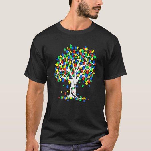 生命の木 自閉症啓発月間Tシャツ ASDサポート Tシャツ (正面)