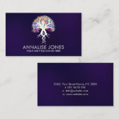 生命の木 – 進化ホワイト – カラフルの葉 名刺 (正面/裏面)