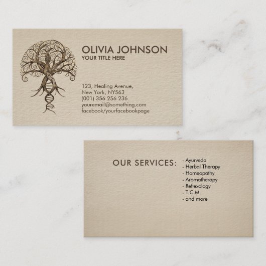 生命の木 – 進化DNA 名刺 (正面/裏面)